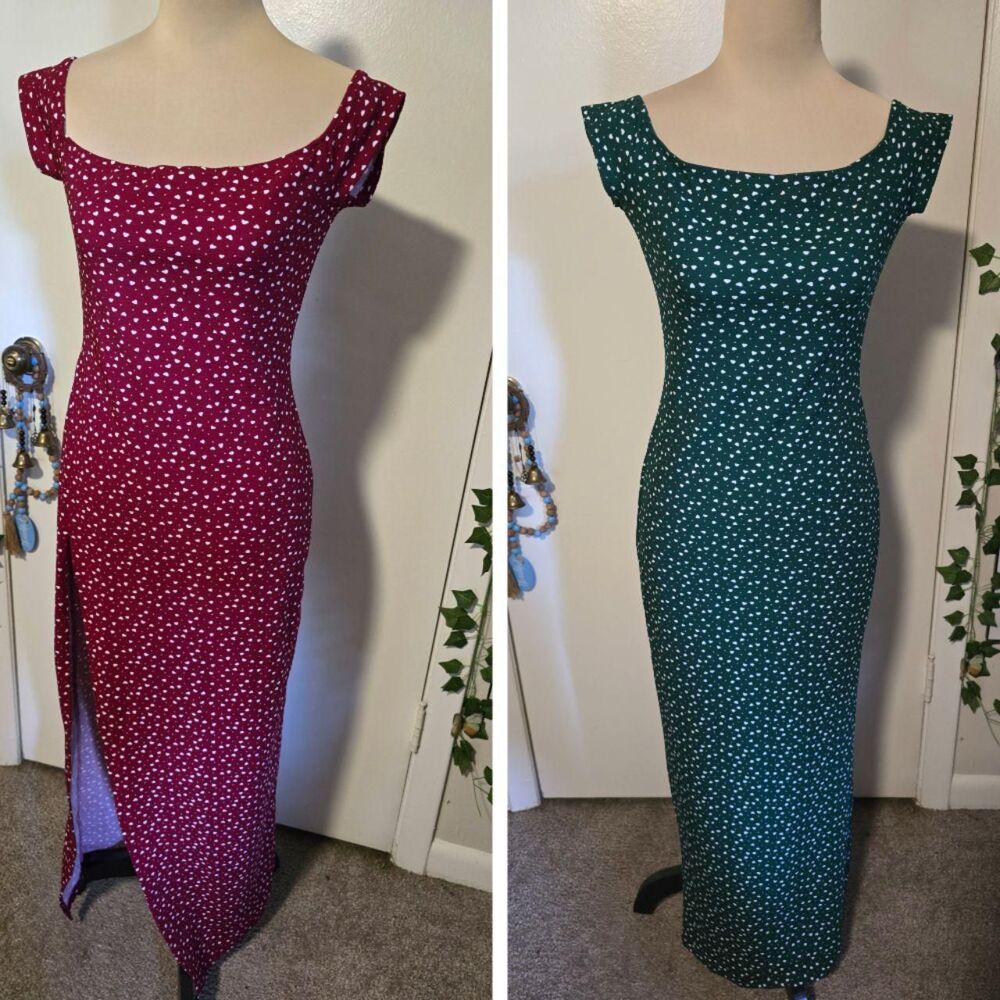 Shein Women's Green and Red Casual-dresses